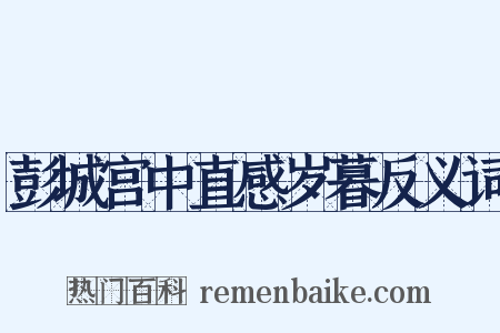 彭城宫中直感岁暮反义词是什么意思的图片